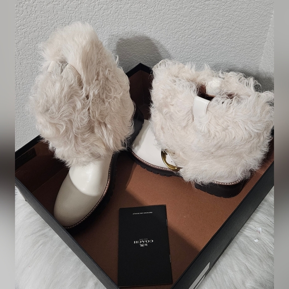 Coach Women's White Fur Winter Boots - Picture 4 of 12
